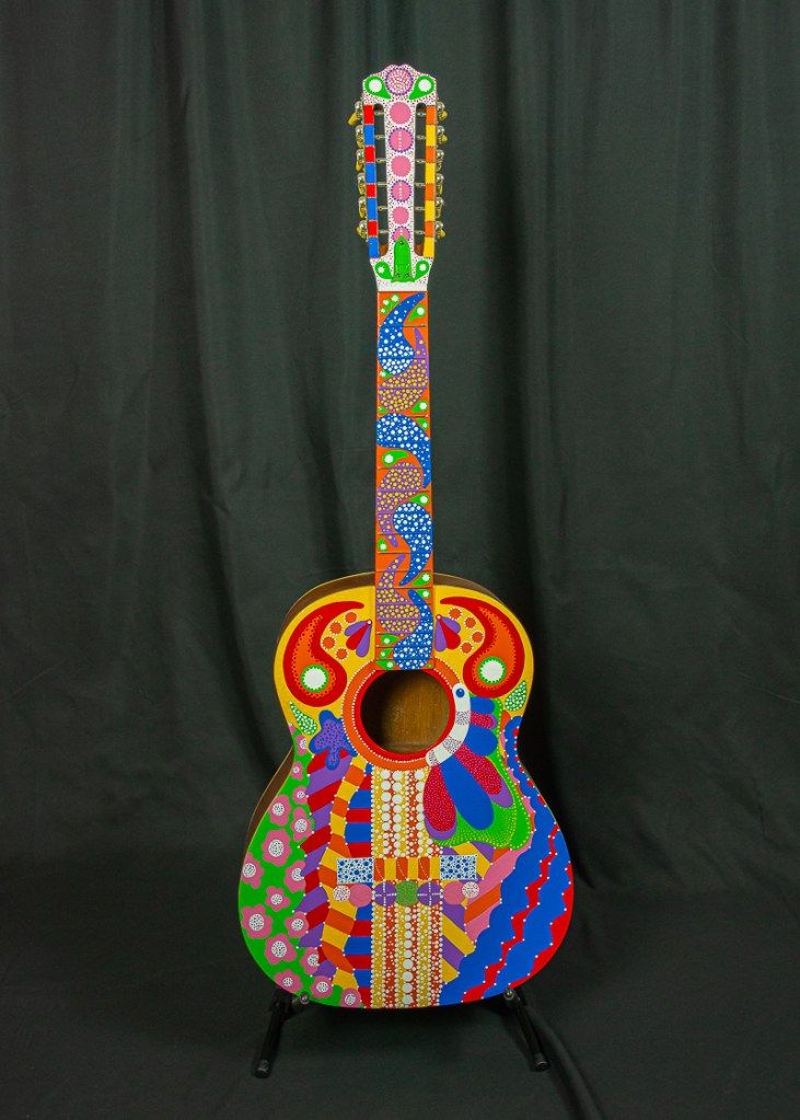 Display-only Pop Art Guitar, "Dotted Paisley"