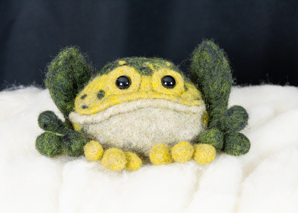 Felted 3D Art, "Frog-1"
