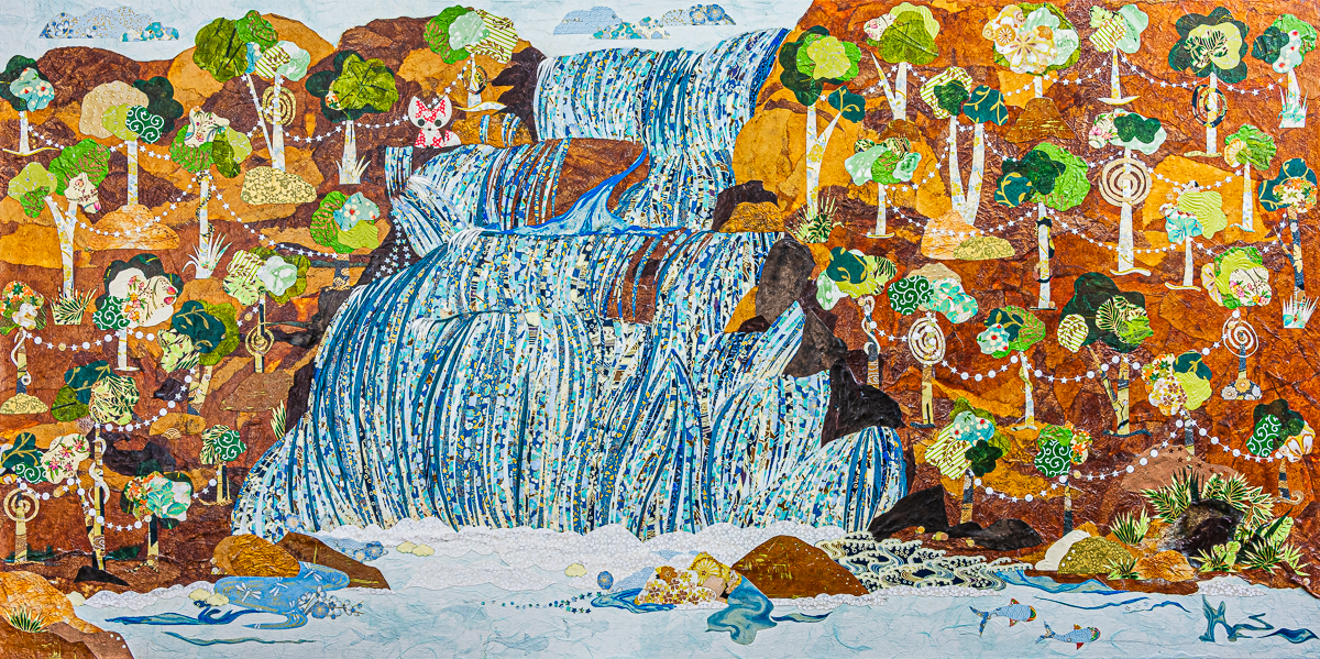 Paper collage, Title: Intentional Fox