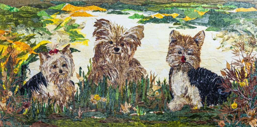 Paper collage, "The Big Three"